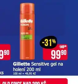 Teta Gillette sensitive gel na holení nabídka