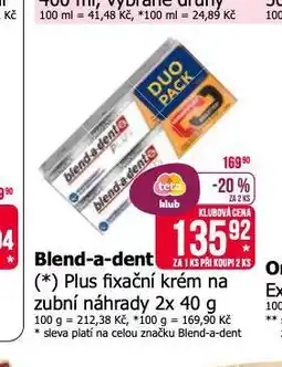Teta Blend a den plus fixační krém na zubní náhrady nabídka