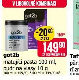 Teta Got2b matujcí pasta na vlasy nabídka