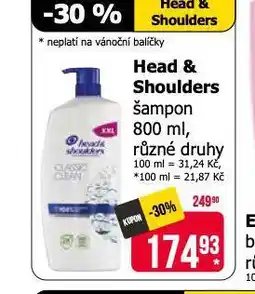 Teta Head&shoulders šampon nabídka