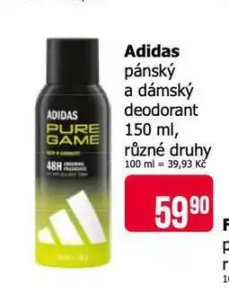 Teta Adidas deodorant nabídka