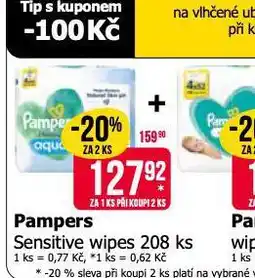 Teta Pampers sensitive wipes nabídka