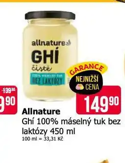Teta Allnature ghí máselný tuk bez laktózy nabídka
