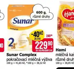 Teta Sunar complex pokračovací mléčná výživa nabídka