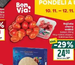 Billa Rajčata cherry oválná balení, 250 g nabídka