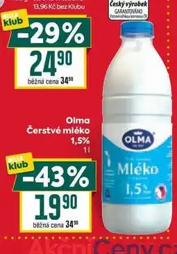 Billa Olma Čerstvé mléko 1,5% 1l nabídka
