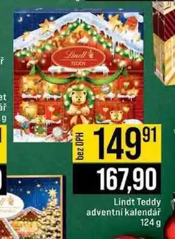 Jip Lindt Teddy adventní kalendář 124 g nabídka