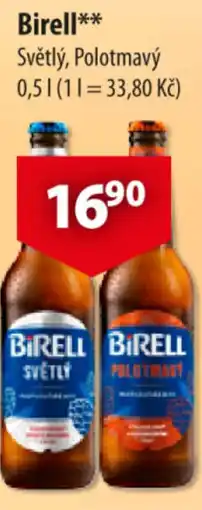 CBA Birell Světlý, Polotmavý nabídka