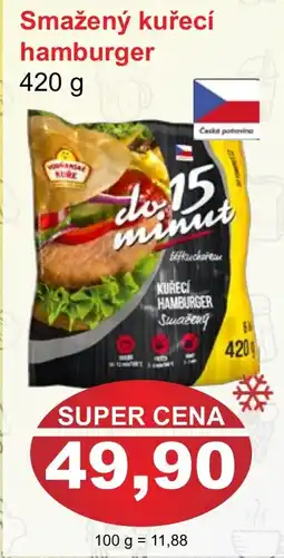 PLUS JIP Smažený kuřecí hamburger nabídka