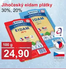 PLUS JIP Madeta Jihočeský eidam plátky 30%,20% nabídka
