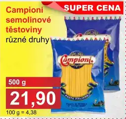 PLUS JIP Campioni semolinové těstoviny nabídka