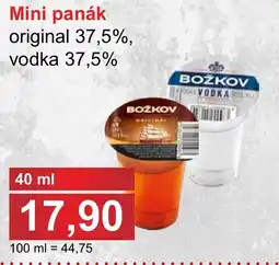 PLUS JIP Mini panák original 37,5%, vodka 37,5% nabídka