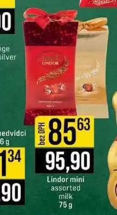 Jip Lindt Lindor mini assorted milk 75 g nabídka