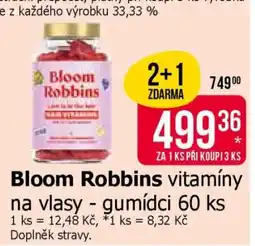 Teta Bloom Robbins vitamíny na vlasy - gumídci 60 ks nabídka