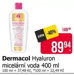 Teta Dermacol Hyaluron micelární voda 400 ml nabídka