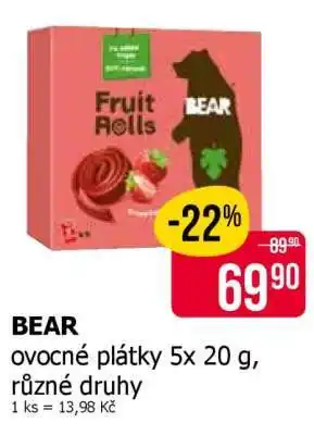 Teta BEAR ovocné plátky 5x 20 g, různé druhy nabídka