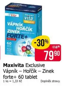 Teta Maxivita Exclusive Vápník – Hořčík – Zinek forte+ 60 tablet nabídka