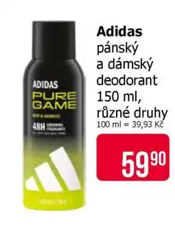 Teta Adidas pánský a dámský deodorant nabídka