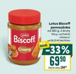 Billa LOTUS Biscoff pomazánka nabídka