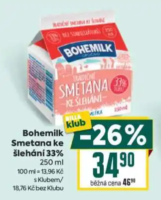 Bohemilk Smetana ke šlehání 33%