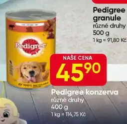 Hruška Pedigree konzerva nabídka