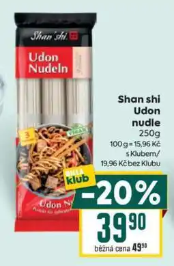 Billa Shan Shi Udon nudle nabídka