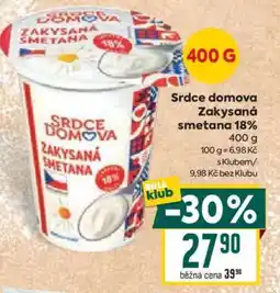 Billa Srdce domova Zakysaná smetana 18% nabídka