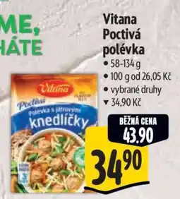 Albert Vitana Poctivá polévka nabídka