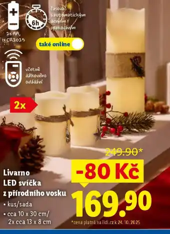 Livarno LED svíčka z přírodního vosku