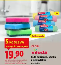 Lidl Vileda Sada houbiček / utěrka z mikrovlákna nabídka