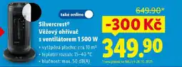 Lidl SilvercrestⓇ Věžový ohřívač s ventilátorem 1500 W nabídka