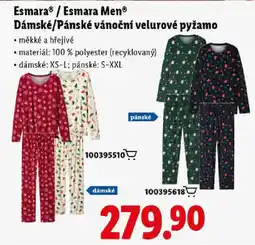 Lidl Esmara® / Esmara Men® Dámské/Pánské vánoční velurové pyžamo nabídka