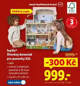 Lidl Lupilu® Dřevěný domeček pro panenky XXL nabídka