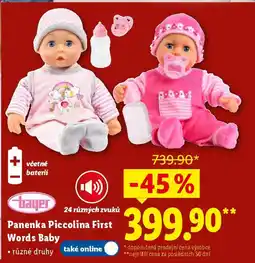 Lidl Panenka Piccolina First Words Baby nabídka