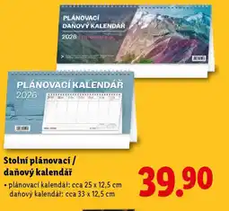 Lidl Stolní plánovací / daňový kalendář nabídka