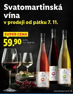 Lidl Svatomartinská vína nabídka