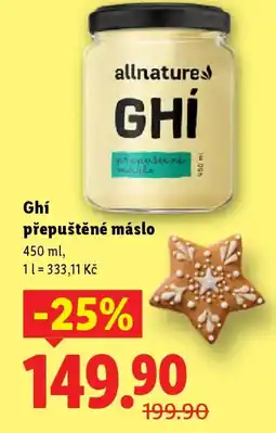 Lidl Ghí přepuštěné máslo nabídka
