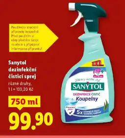 Lidl SANYTOL dezinfekční čisticí sprej nabídka