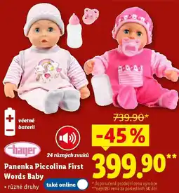 Lidl Panenka Piccolina First Words Baby nabídka