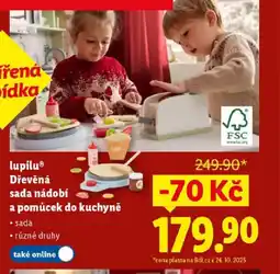 Lidl Lupilu® Dřevěná sada nádobí a pomůcek do kuchyně nabídka