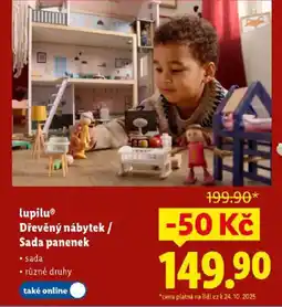 Lidl Lupilu® Dřevěný nábytek / Sada panenek nabídka