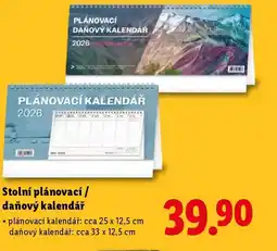 Lidl Stolní plánovací / daňový kalendář nabídka