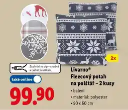 Lidl Livarno Fleecový potah na polštář – 2 kusy nabídka