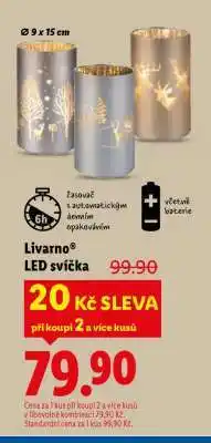 Lidl Livarno LED svíčka nabídka