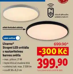 Lidl Livarno Stropní LED svítidlo s nastavitelnou barvou světla nabídka
