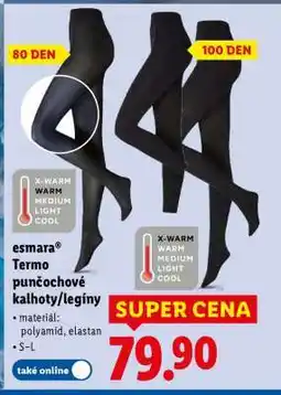 Lidl esmara TERMO PUNČOCHOVÉ KALHOTY / LEGÍNY nabídka