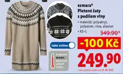 Lidl esmara Pletené šaty s podílem vlny nabídka