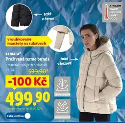 Lidl esmara Prošívaná termo bunda nabídka