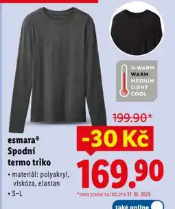 Lidl esmara Spodní termo triko nabídka