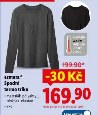 Lidl esmara Spodní termo triko nabídka